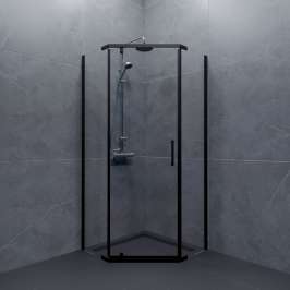 Душевая Ширма Дека-Блэк 100*100 Щ0000062934 чёрная